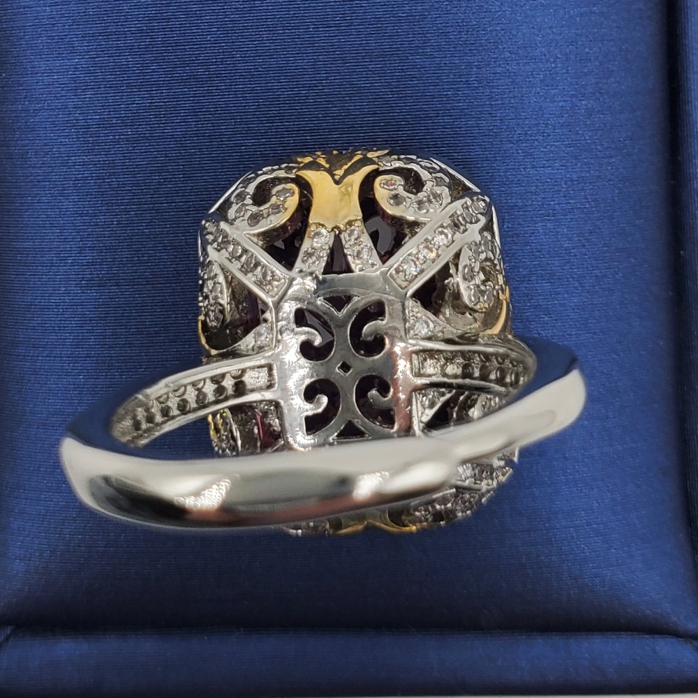 15CTW+ High Carbon Crushed Ice Radiant Lab Sapphire High Quality Czs S925 Ring - Picture 10 of 17